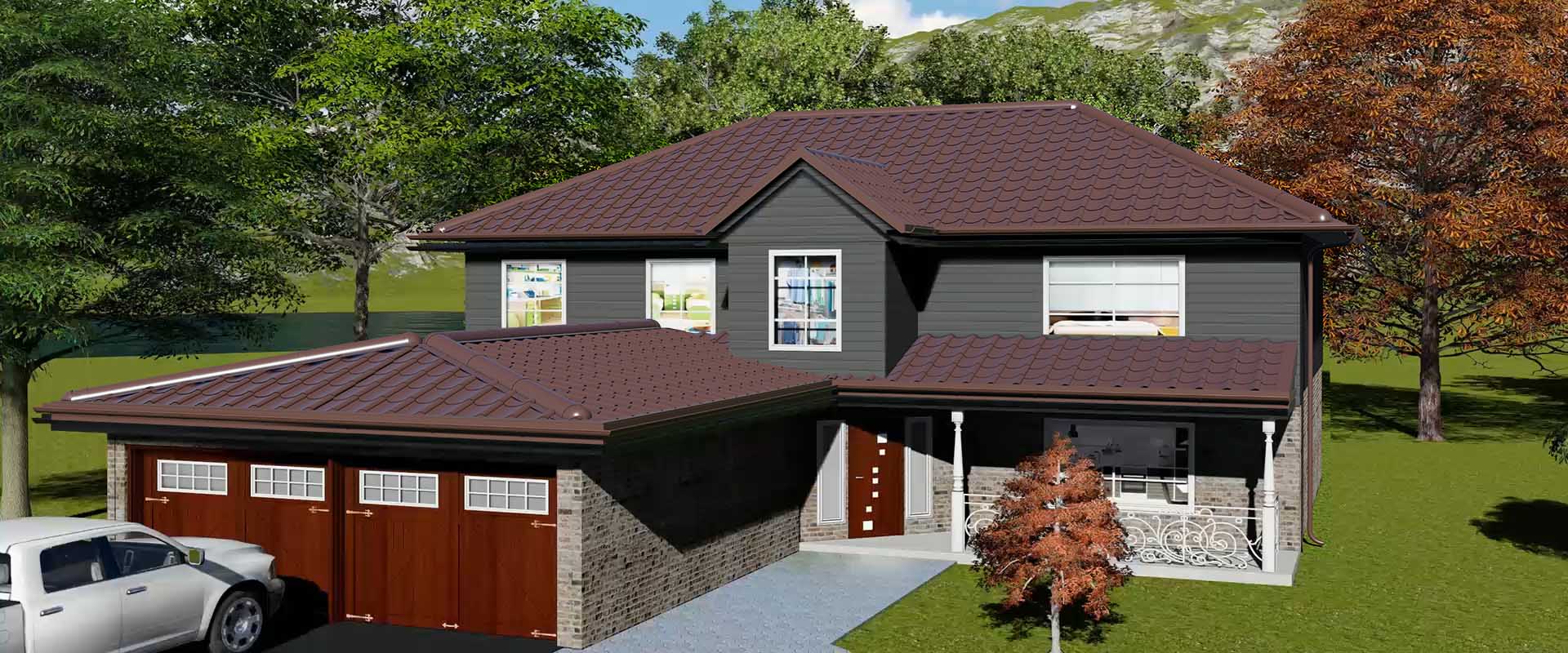 CHOCOLATE BROWN METAL ROOF