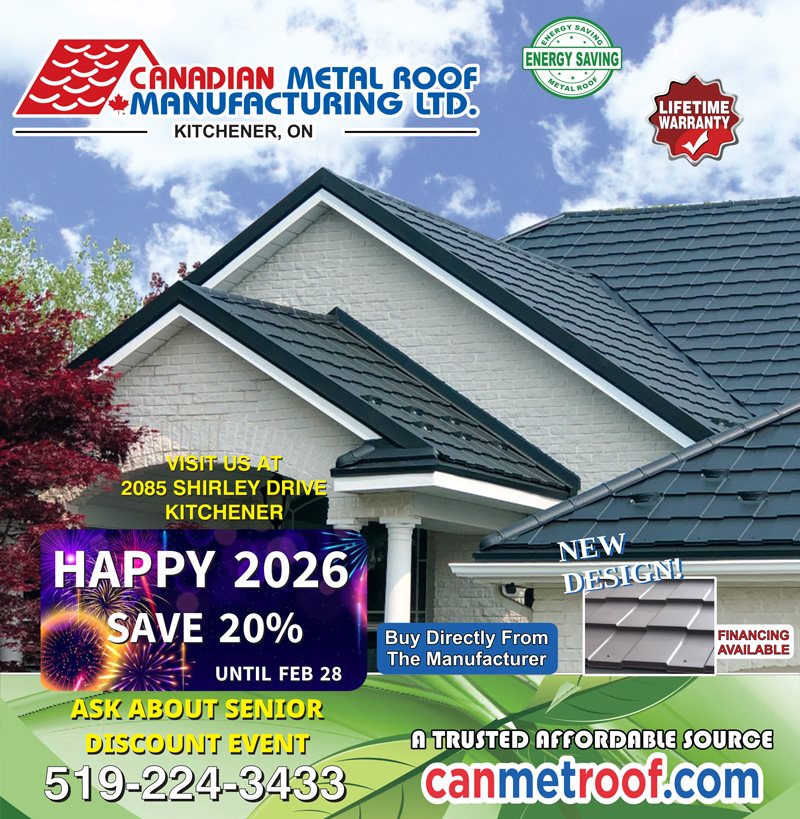 Canadian Metal Roof Manufacturing winter 2026 special offering 20 percent off metal roofing installations until February 28
